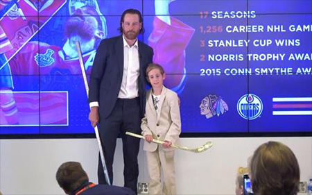 Duncan Keith and son Colton